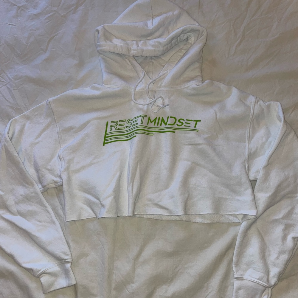 Urban Outfitters cropped white hoodie, size medium